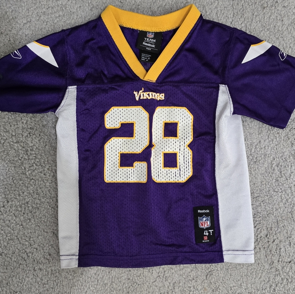 Reebok Kids Purple and Yellow Vikings Jersey